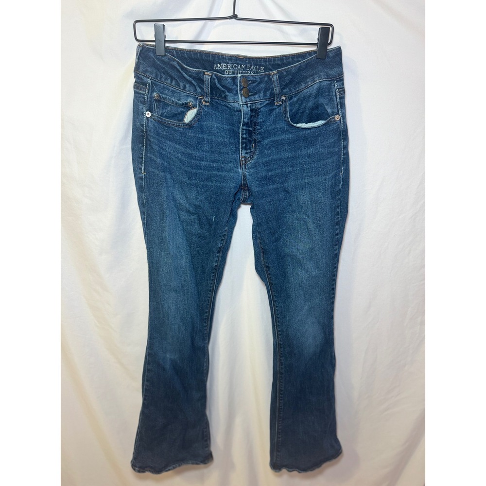 Y2K American Eagle Bootcut Jeans Womens 8 Medium Wash Western Mid Rise